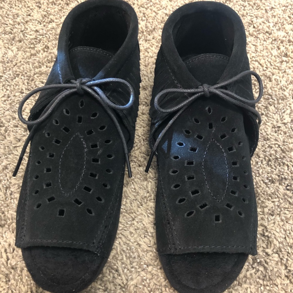 Minnetonka Black Ankle Booties